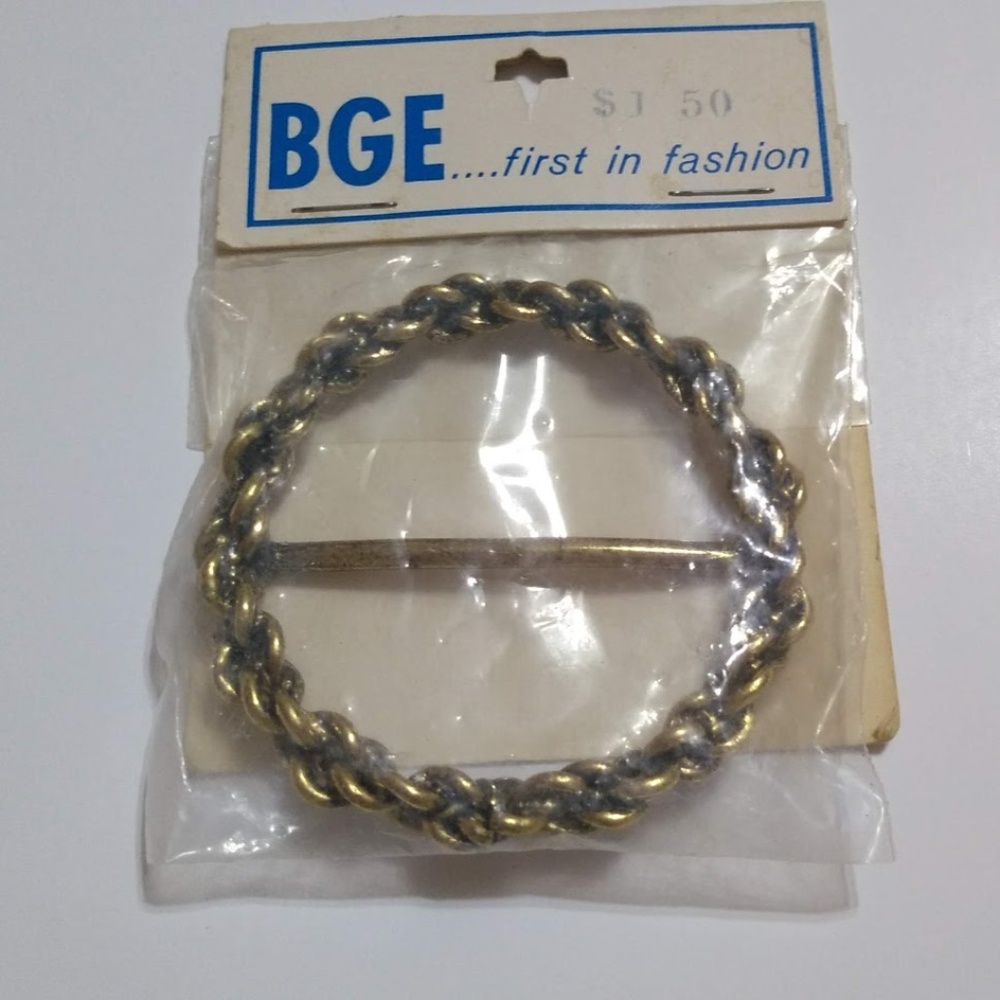 Vintage Brass Belt Buckle 2 1/2" USA